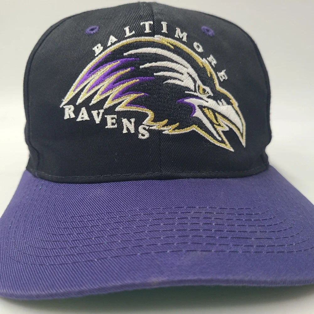 Vintage‎ Baltimore Ravens Hat Snapback (Fits Small) New Era KMG Black Purple NFL